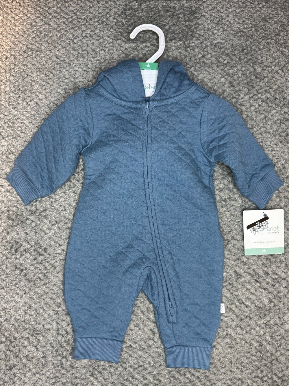 Little Planet by Carter’s Organic Baby Boys Quilted Hooded 1 Pc Outfit - Newborn